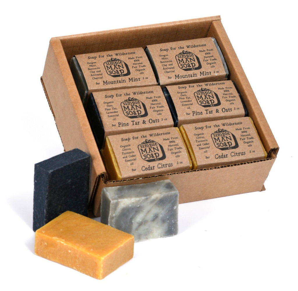 Men's Bar Soap, Pine Tar Oats Cedar Citrus Mint, Bath Soap by SimpleMan